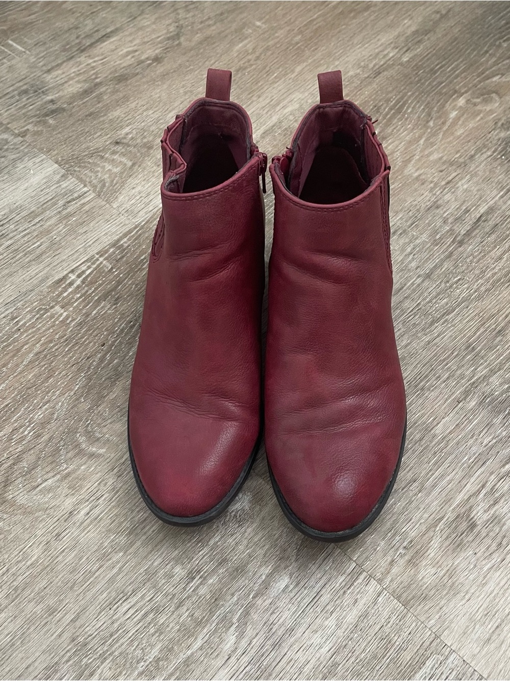 Kim Rogers Ultra Comfort Burgundy Ankle Booties Women’s Size 9 Pull-On Side Zip